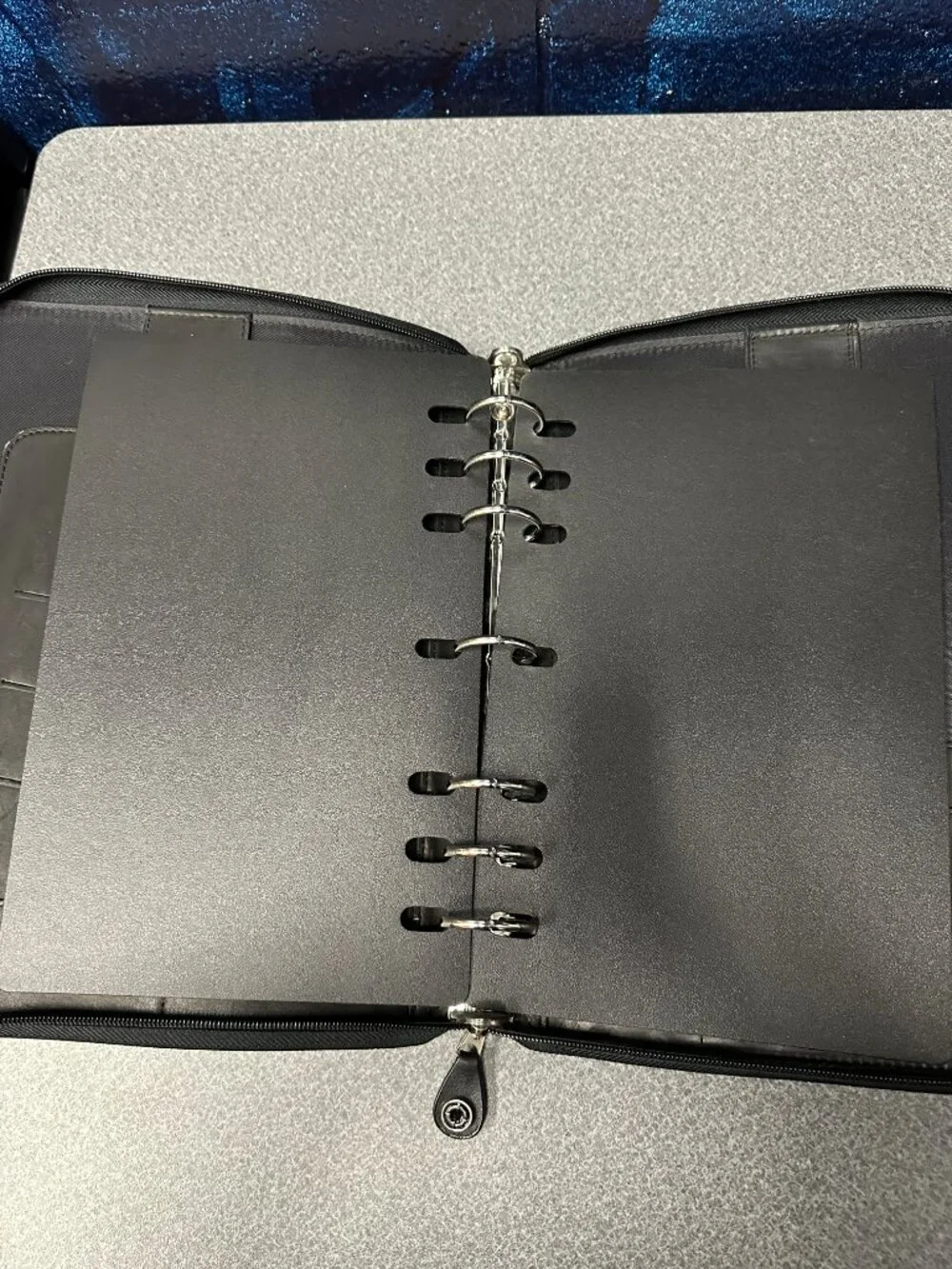 Franklin Covey Vintage Leather 7 Ring Binder Organizer Personal Planner Black